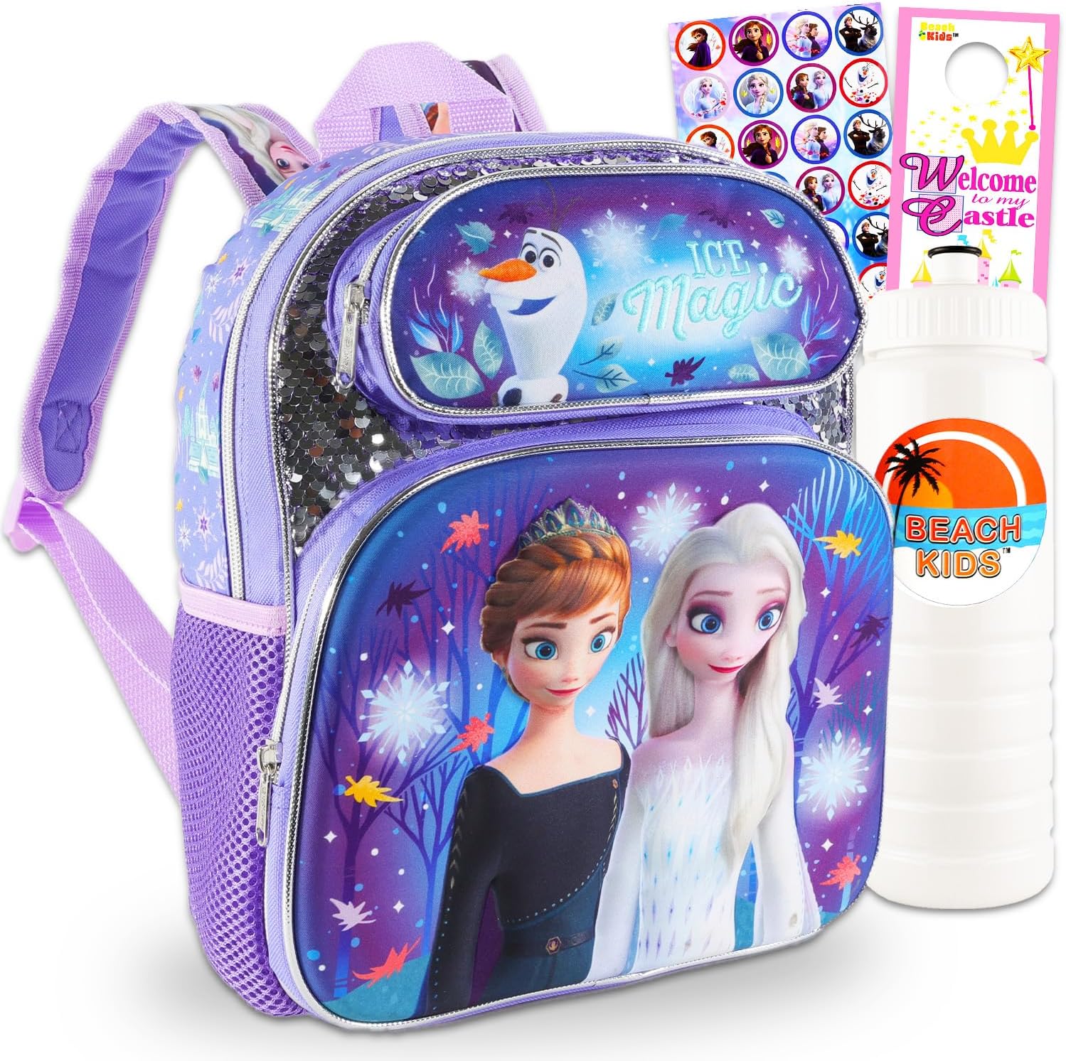 Disney Frozen Mini Backpack for Girls 3-5 - Frozen Backpack Small Bundle Includes 12