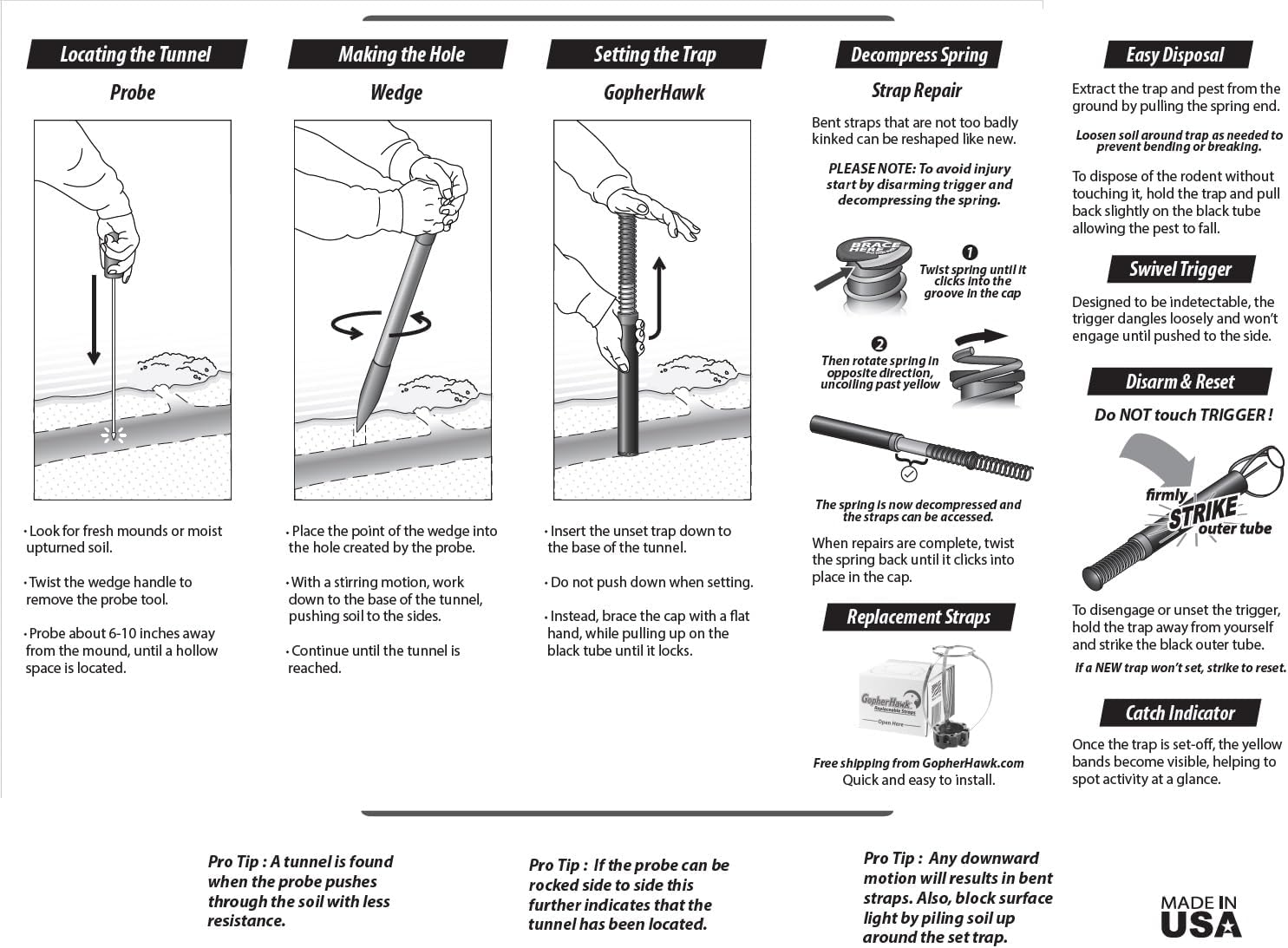 GopherHawk® Trapping Set, Includes Wedge and Probe Tool