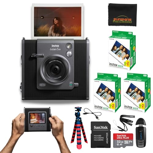INSTAX Wide EVO 2-in-1 Instant Film Camera and Printer, Rear LCD Screen, 10 Lens and 10 Film Filters, Wide-Angle Lens Function, uses INSTAX Wide Film Sold Separately