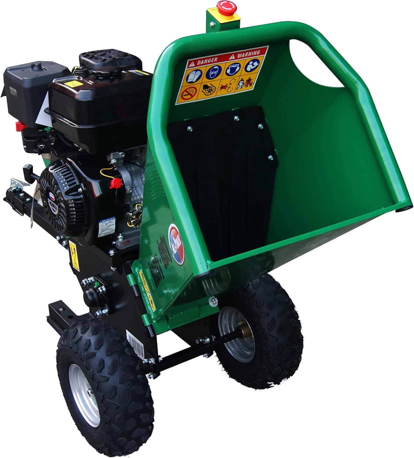 All Power America APWC420 Heavy Duty Durable Wood Chipper Shredder Mulcher-Max 6 Inch Cutting Diameter Capacity Gas Powered, 15HP 420cc, 6 inch, Green/Black