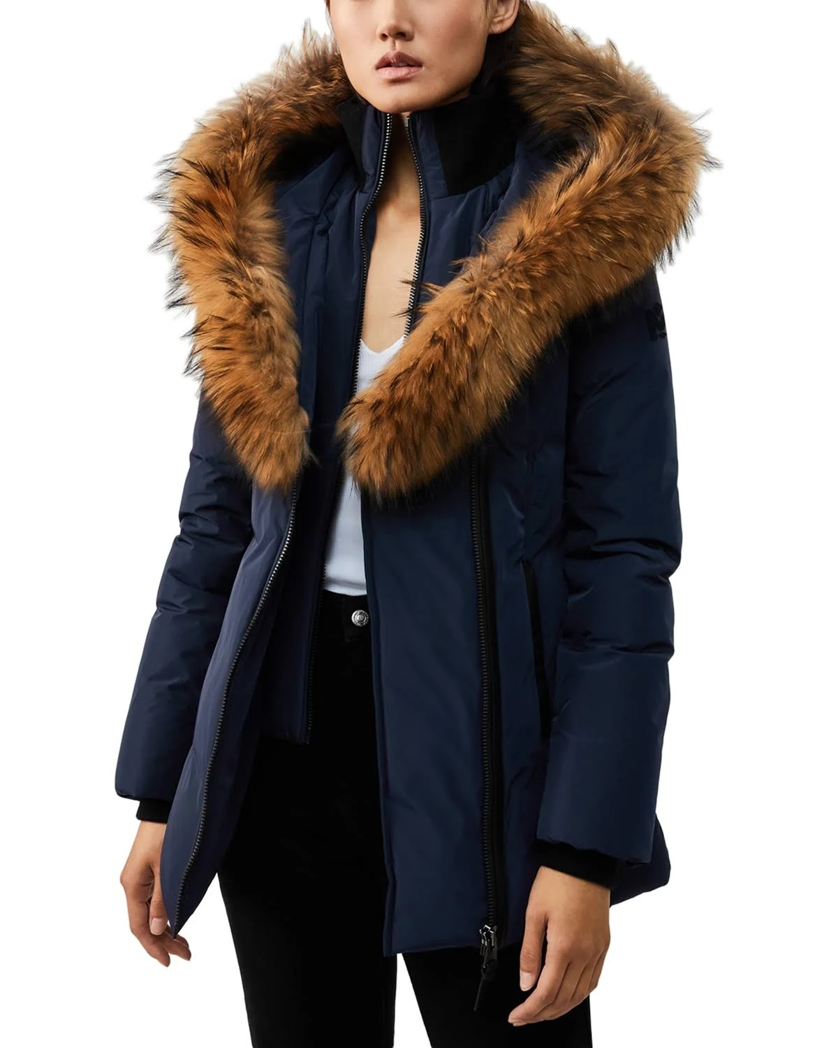Mackage Adali Fur Trim Down Coat 3764609 - Small / Navy
