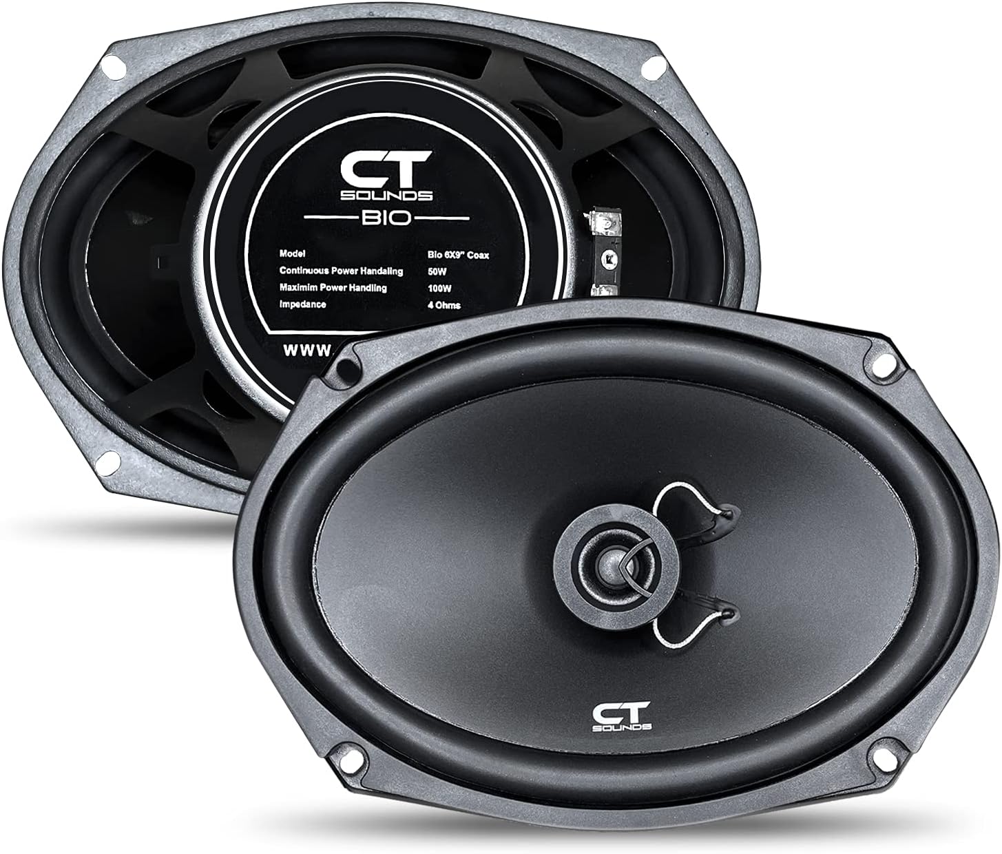CT Sounds BIO-6X9-COX 6x9 Inch Coaxial Car Speakers, 200 Watts Max, Pair