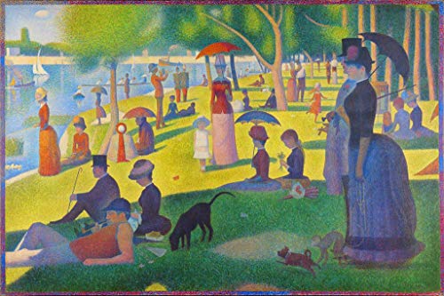 Georges Seurat Sunday Afternoon On Island Of La Grande Jatte Impressionist Art Posters Nature Landscape Painting Seurat Wall Art French Decor Garden Art Cool Huge Large Giant Poster Art 36x54