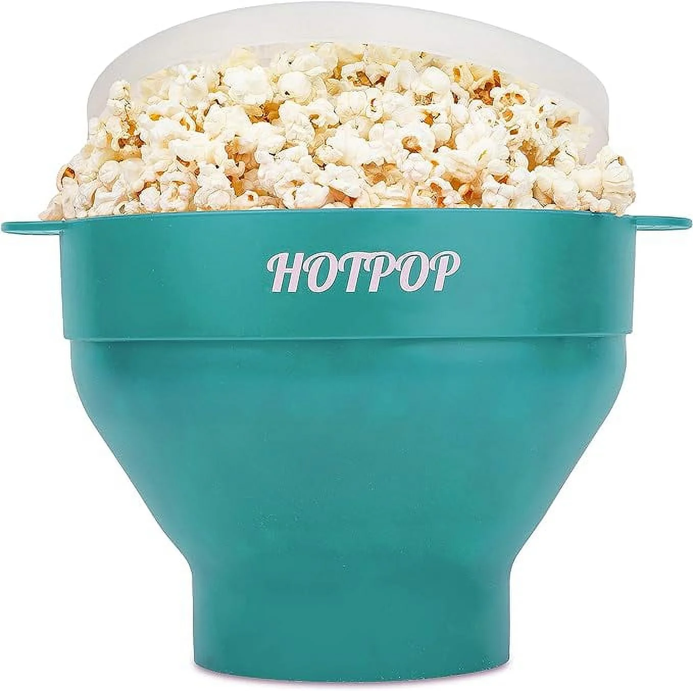 The Original Hotpop Microwave Popcorn Popper, Silicone Popcorn Maker, Collapsible Bowl BPA-Free and Dishwasher Safe- 20 Colors Available (Cyan)