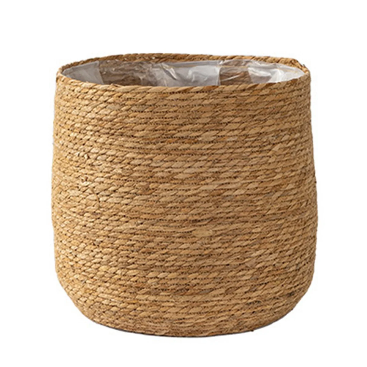 2X Seagrass Flower Pot - Woven Decorative Basket with Film Insert in Boho Style S