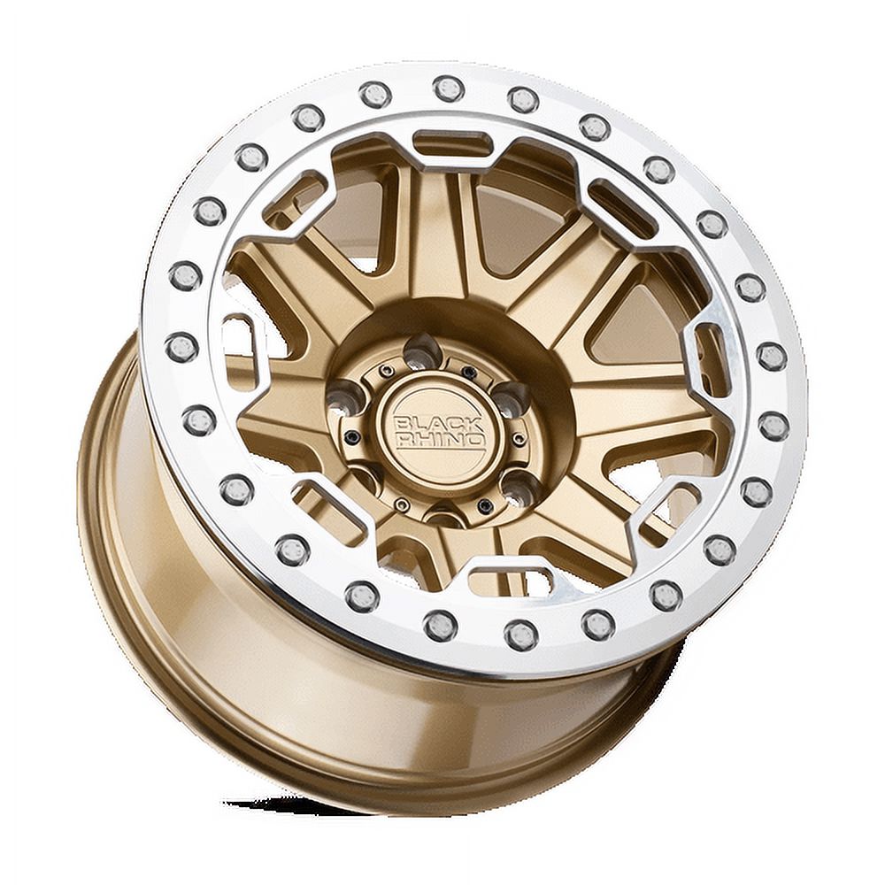 Black Rhino Aluminum Rim RIFT 17X8.5in Matte Gold with Machined Rings Finish, 1785RFT-88170L25