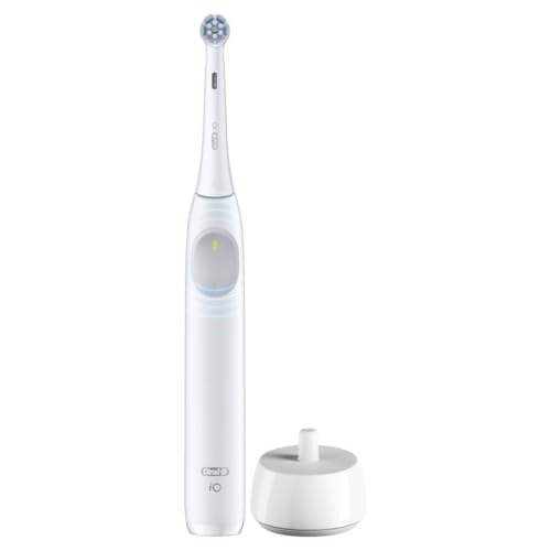 Oral-B iO Series 2 Rechargeable Electric Powered Toothbrush, Pure White with 1 Gentle Care Brush Head - Automatic Pressure Sensor to Protect Gums - 3 Modes - 2 Min Timer