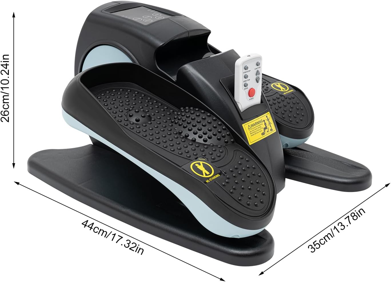 Electric Elliptical Machine w/Remote and LCD,Under Desk Elliptical Machine for Seniors,Pedal Exerciser Seated Elliptical Machines for Home Office,Blue