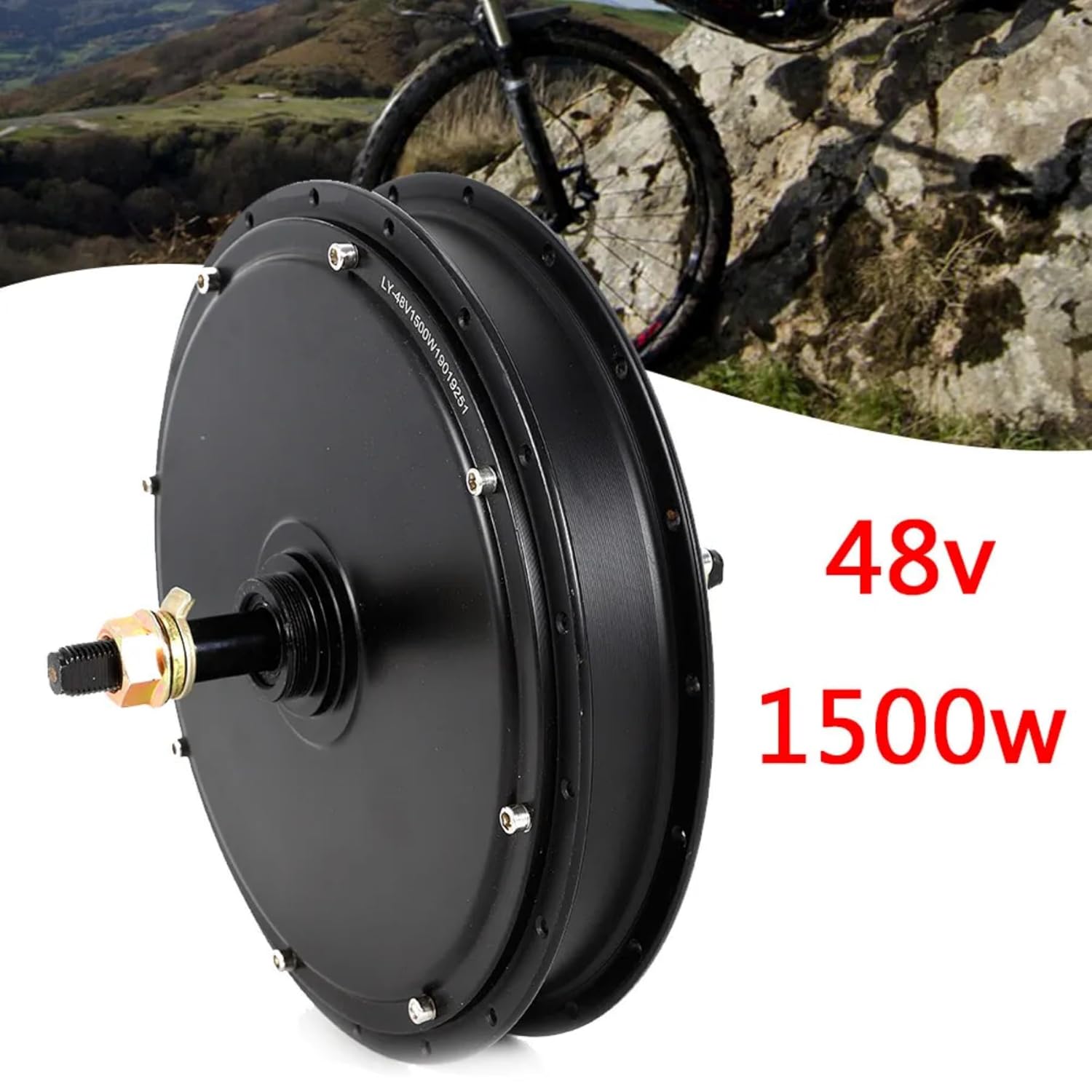 Bike Motor, 48v 1500w Ebike Hub Motor Wheel Bike Electric Wheels Brushless Gearless Motors Electric Bicycle Threaded Rear Wheel Hub Motor, Rear Wheel Motor for 20-28