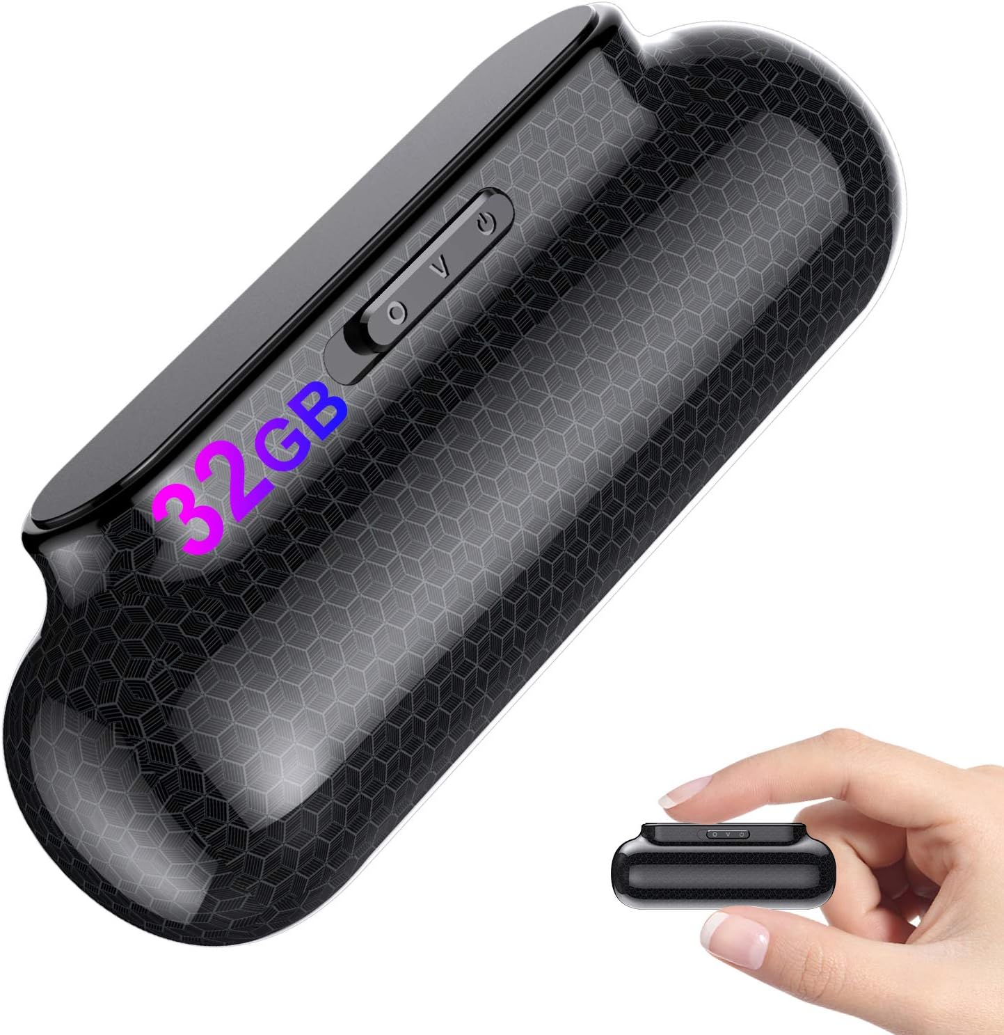 32GB Voice Activated Audio Recorder Mini Digital Voice Recorder with 400 Hour Storage Capacity,365 Days Standby Battery & up to 500 hrs Continuous Recording,Magnetic,Time Stamp,Password Protect Pack of 2