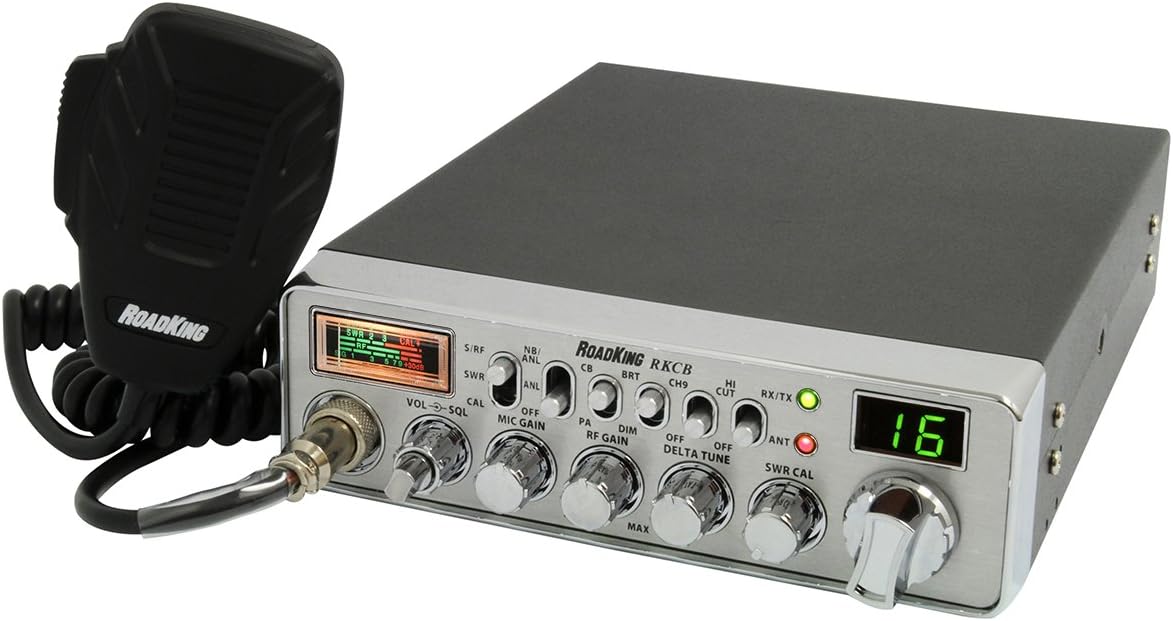 RoadKing RKCBCLASSIC 40 Channel Classic CB Radio with Large Digital Display and Illuminated SWR/RF Meter