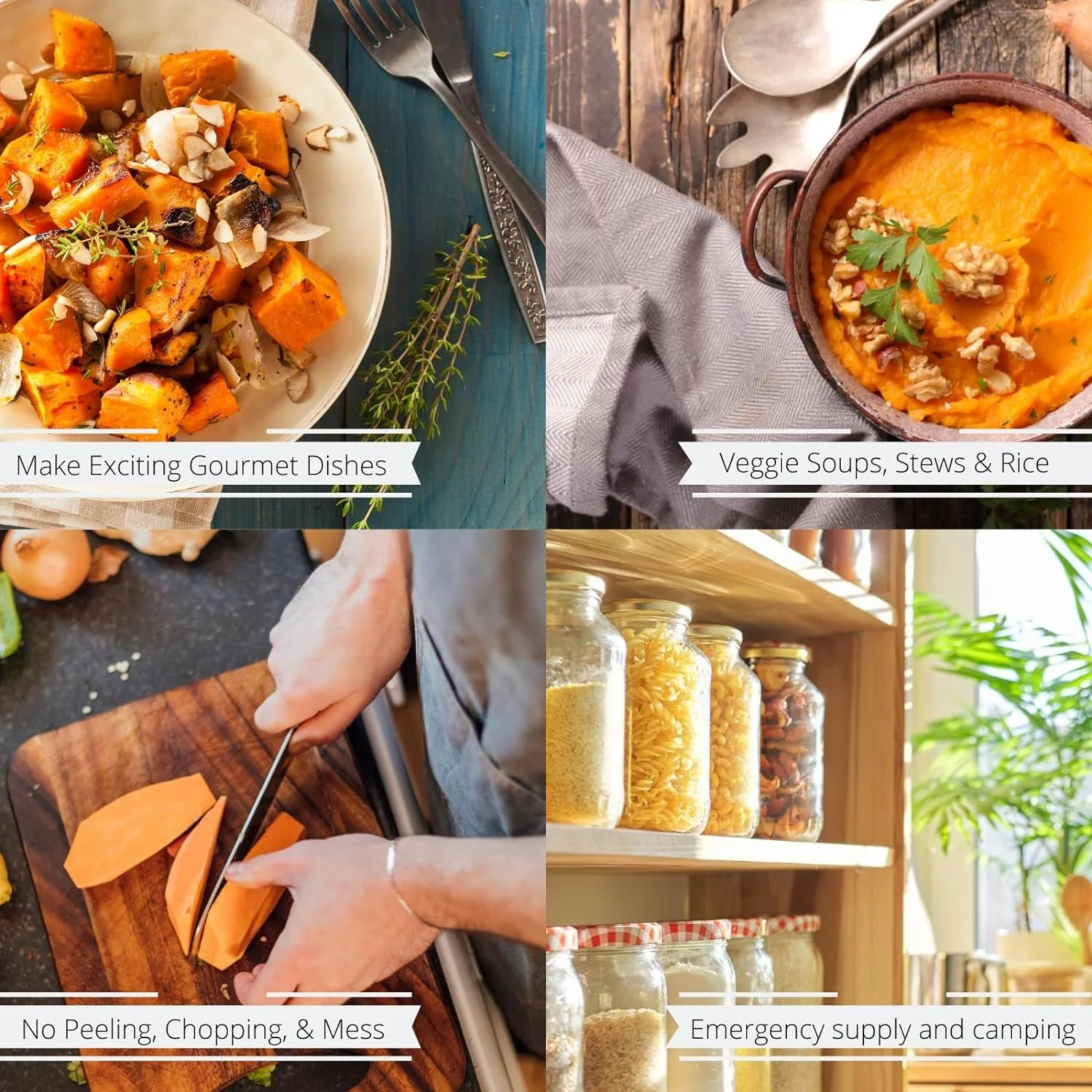 Gourmet Dehydrated Sweet Potato Dices by Its Delish, 24 Oz Jumbo Reusable Container  All Natural Dried Potato Chopped Cubes  Great for Recipes, Camping, Emergency Food Supply, Stews, Soups, Baking