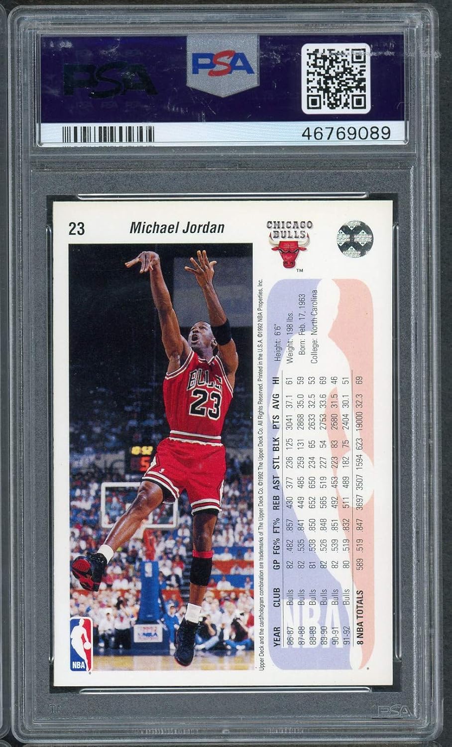 Michael Jordan 1992 Upper Deck Basketball Card #23 Graded PSA 9 MINT
