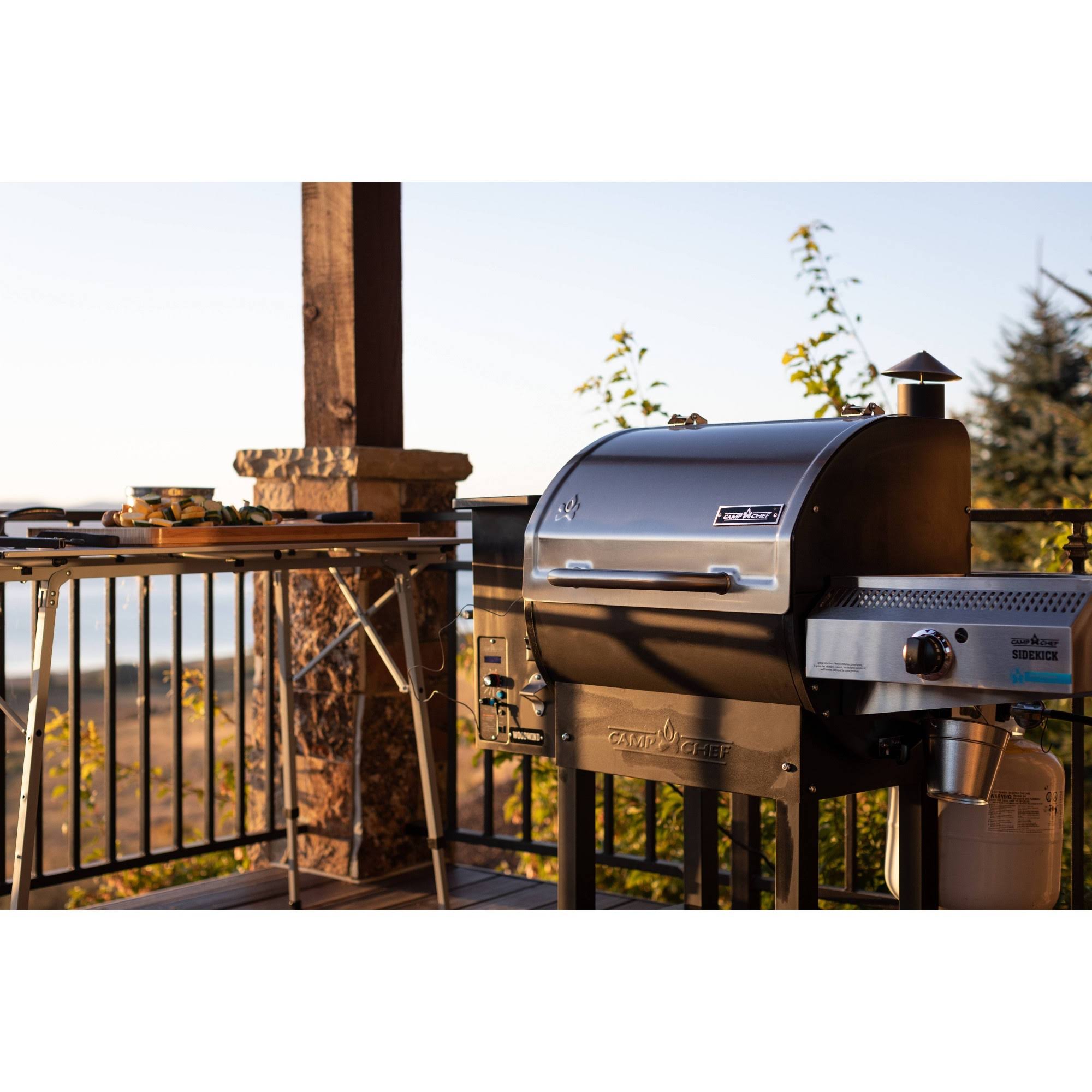 Camp Chef Woodwind Sg 24 Pellet Grill with Sidekick Stove/Griddle Accessory -