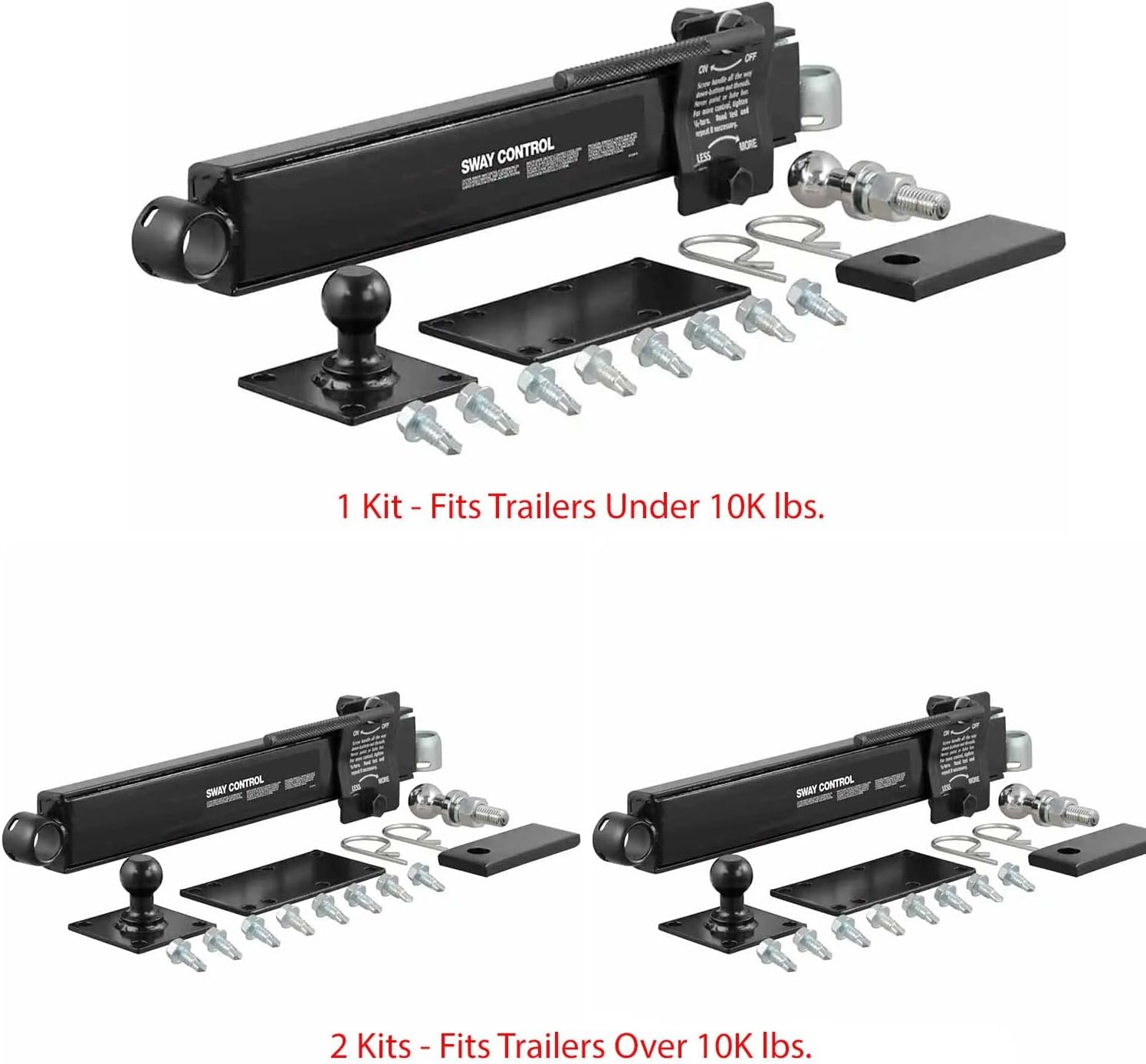 Shocker HD Max Black Air Hitch & Sway Control Towing Kit, Fits 3