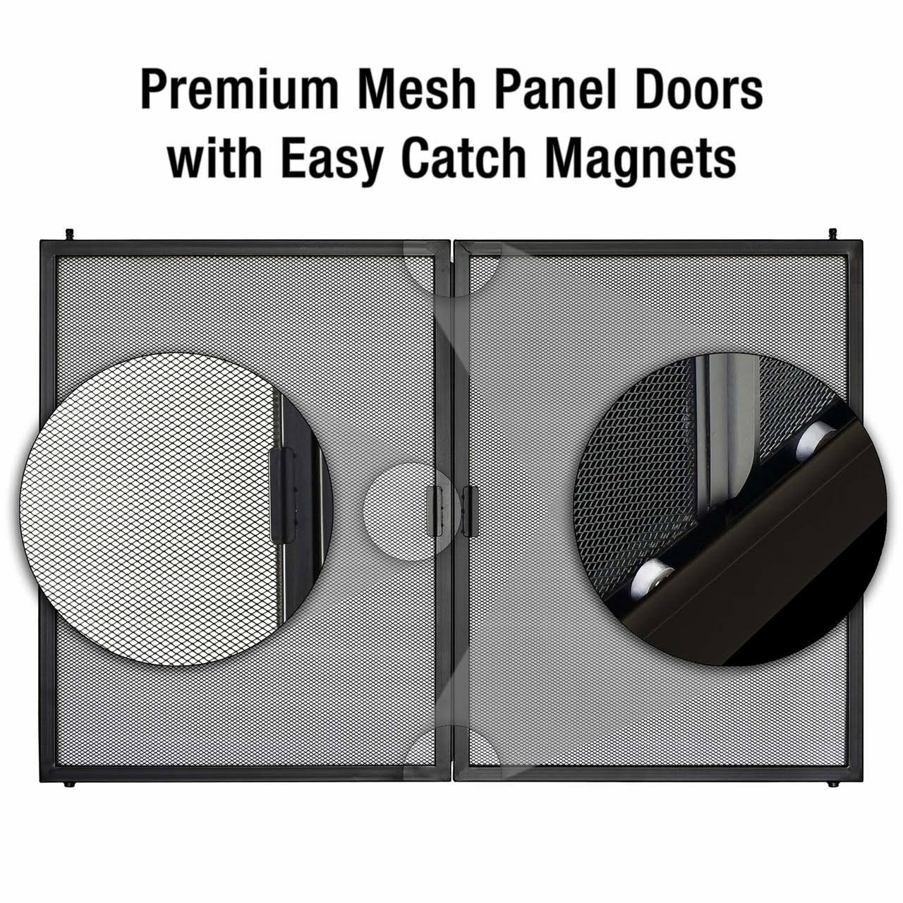 Pleasant Hearth Easton Black Fireplace Glass Firescreen Doors - Medium