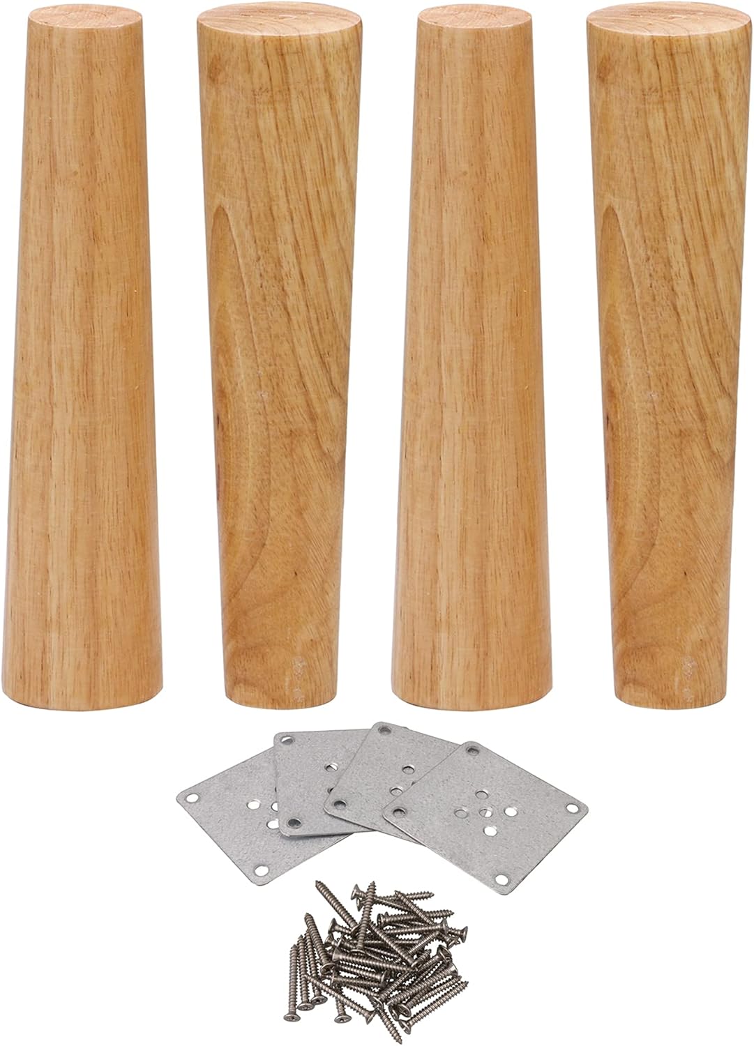 10inch Furniture Legs Wood Color Tapered for Cabinets Legs Sofa Feet Pack of 4