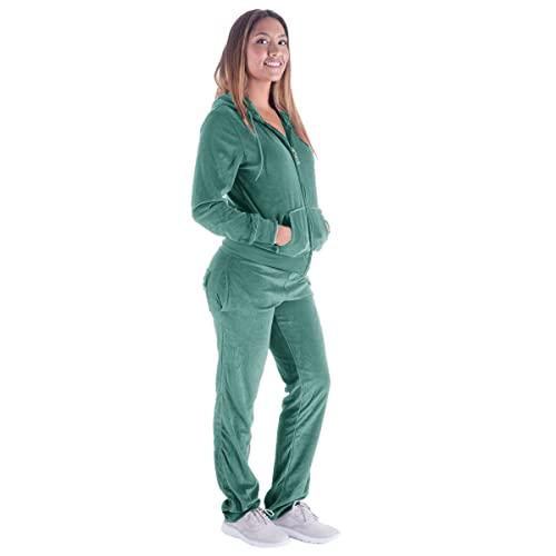 Facitisu Velour Tracksuits Womens Jogging Track Suit for Women Set 2 Piece Outfits SweatPants