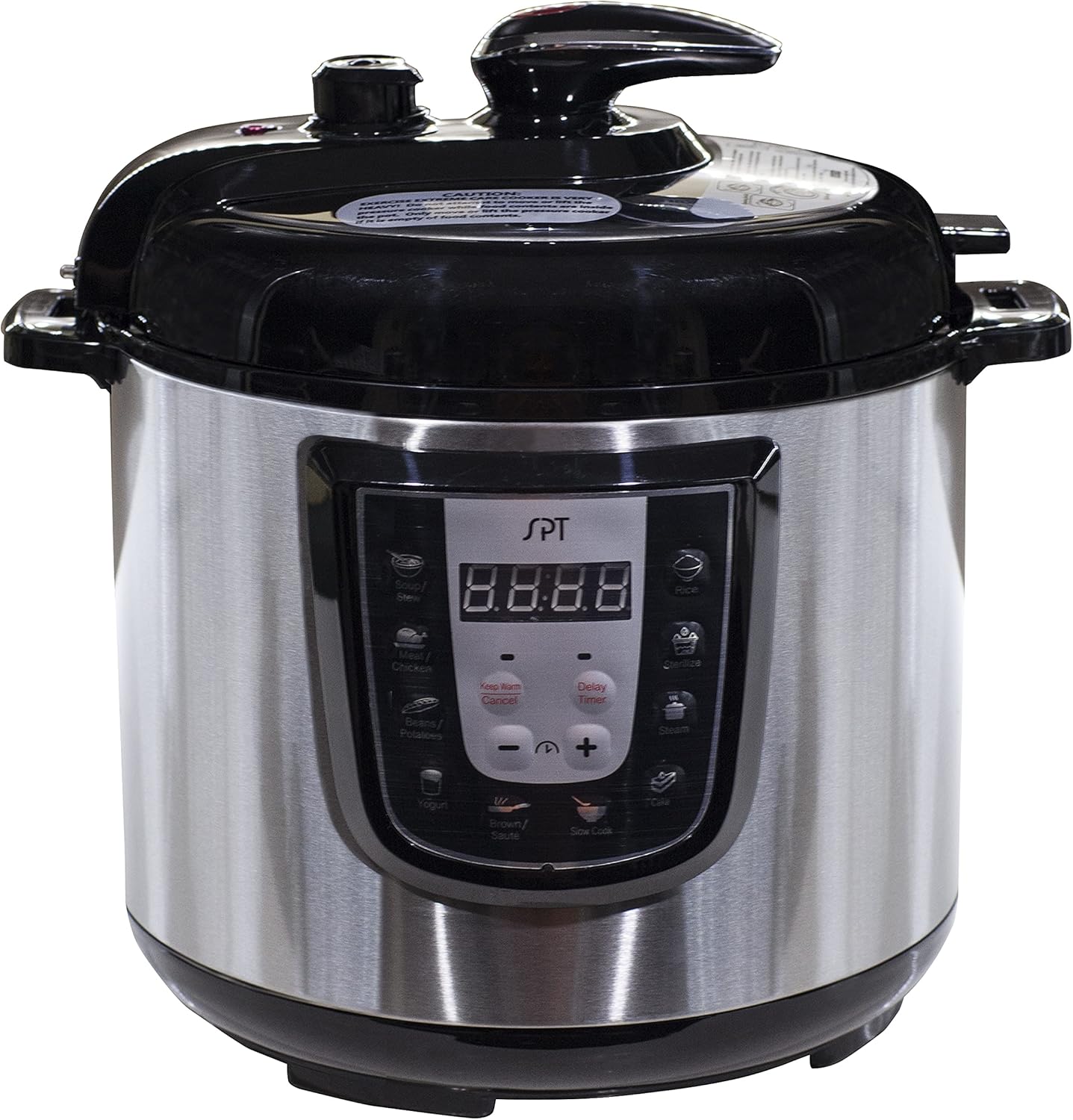 SPT EPC-14DA: 6-Quart Digital Stainless Steel Electric Pressure Cooker, BLACK