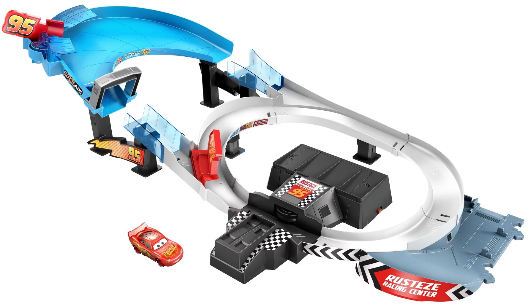Disney Pixar Cars Rusteze Double Circuit Speedway Playset with Lightning McQueen Toy Car