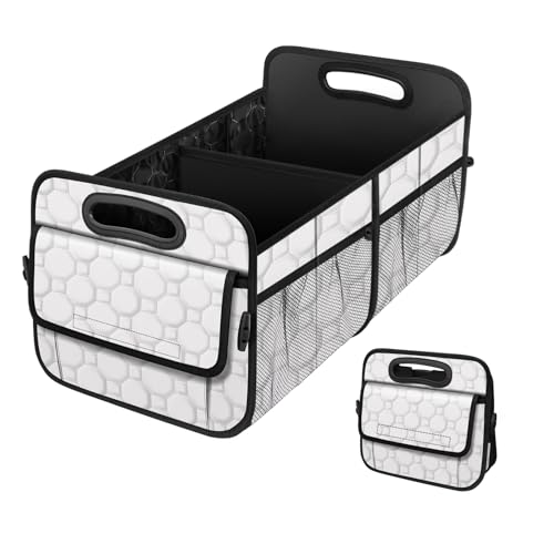 Trunk Organizer for Car, Collapsible SUV Trunk Organizer, 50L Car Accessories for Women/Men, Car Organizers and Storage for Car/SUV/Truck-Medium-Stripe