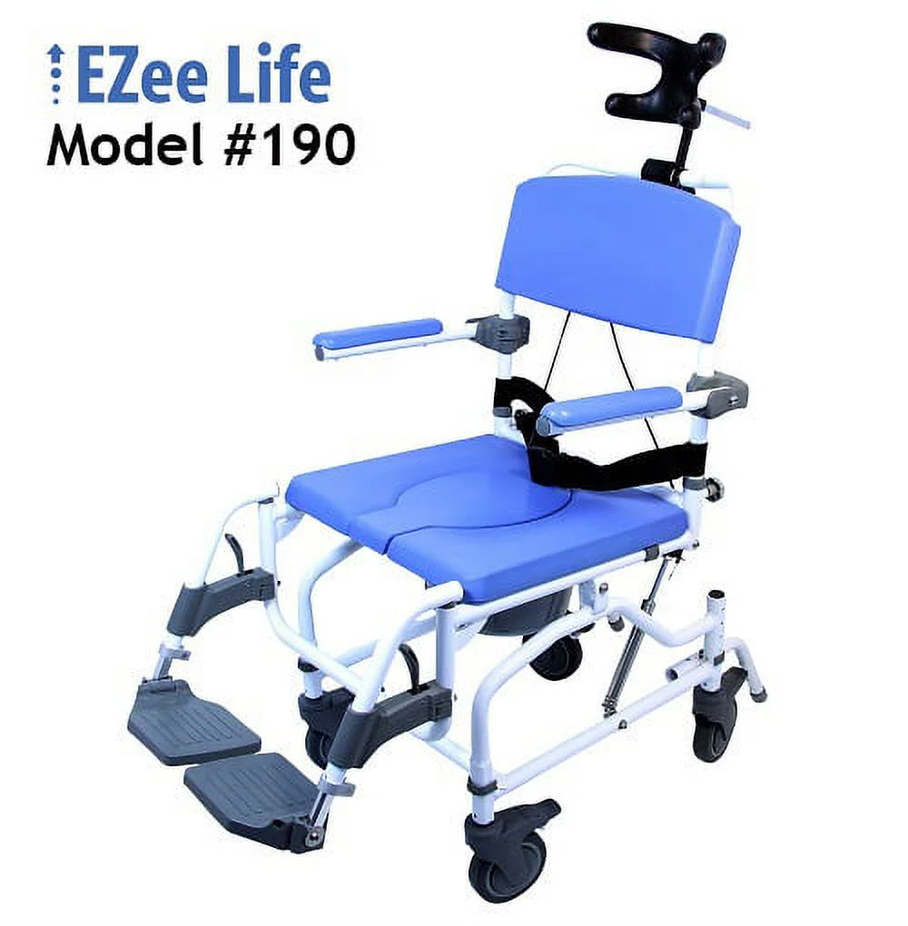 Healthline Products EZee Life Aluminum Tilt Shower Commode Chair 18