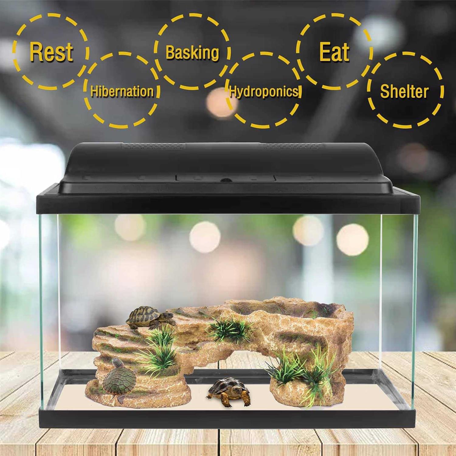 Turtle Basking Platform Resin Dock Resting Rectangular Aquarium Turtle Tank Decorations - Pet Supplies online store