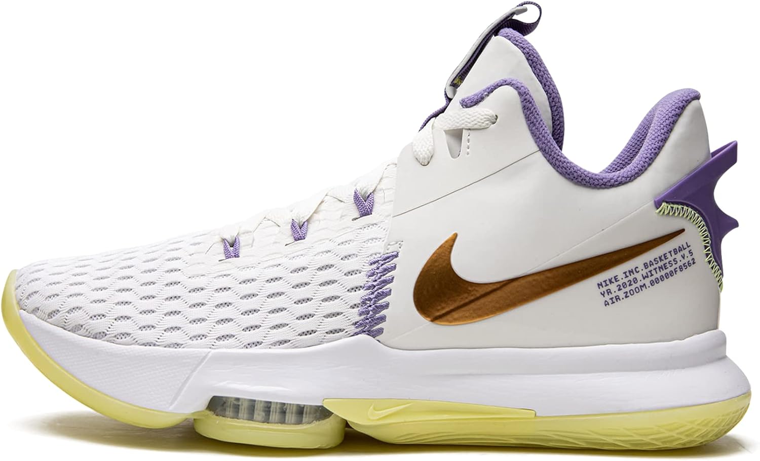 Nike Men's Lebron Witness V Low-top Sneakers, Summit White/White-light Zitro, 11