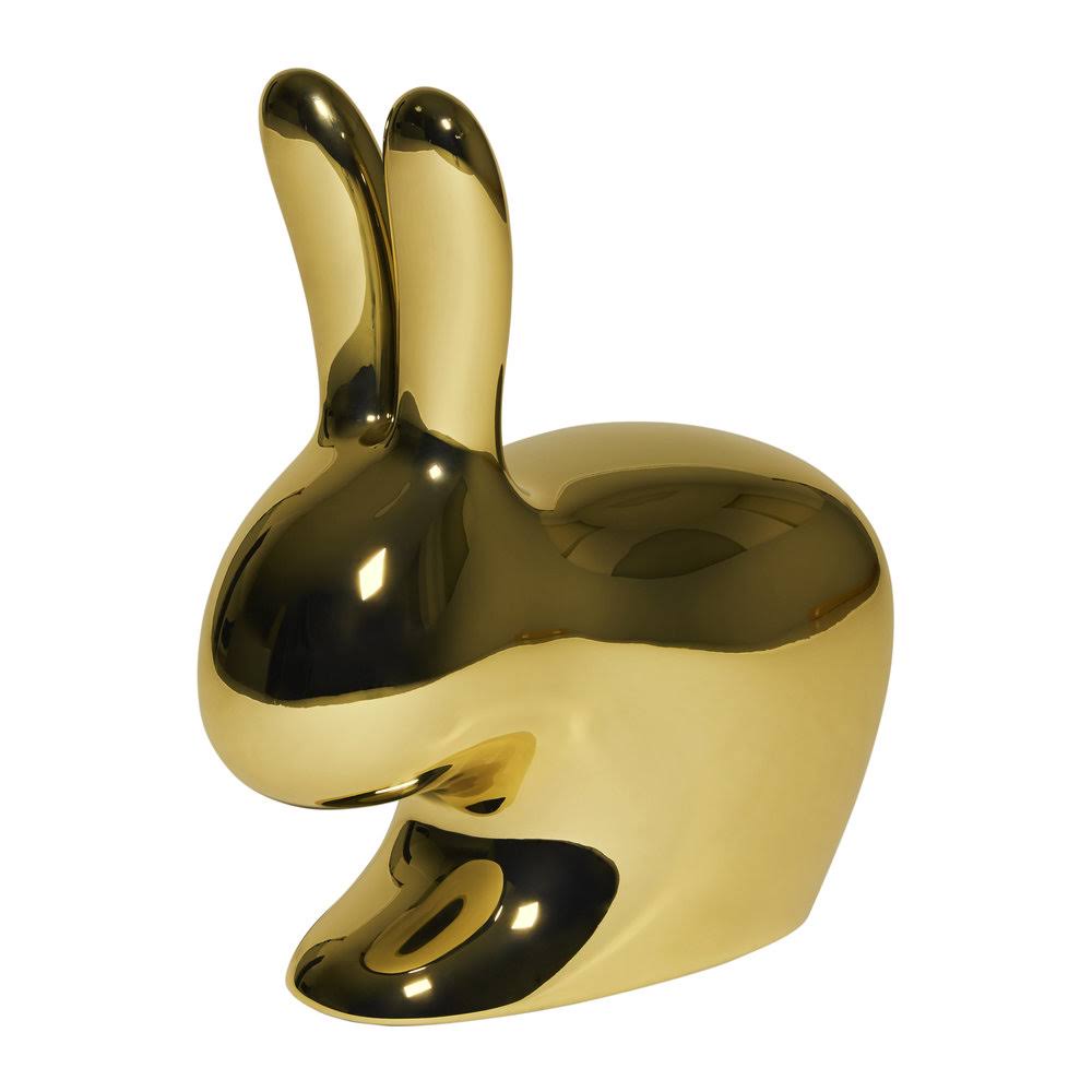 Qeeboo Rabbit Chair Baby Metal Finish Gold