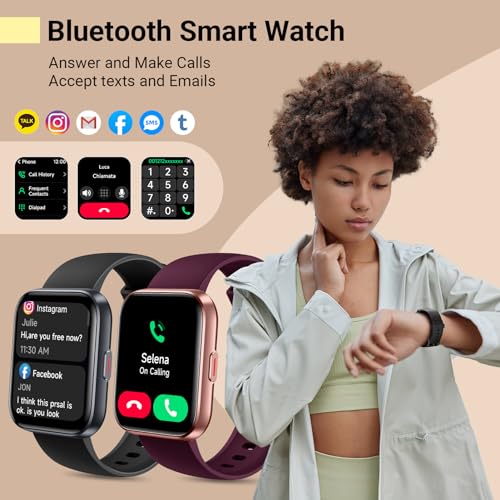 Smart Watch for Men Women Answer/Make Calls, 1.8'' Fitness Tracker Watch Alexa Built-in, Sleep SpO2 Heart Rate Monitor, 2024 Smartwatches 120 Sport Modes 110 Dials, for Android iOS Phone Black