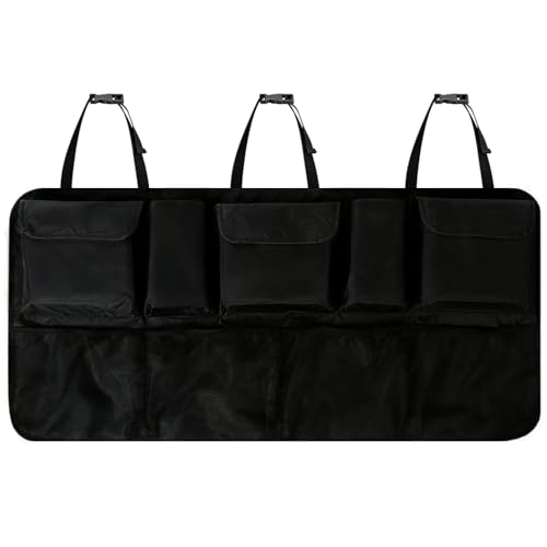 Car Backseat Trunk Organizer, Auto Hanging Back Seat Storage, Car Cargo Trunk Storage Organizer Bag for Truck, SUV, Van with Adjustable Straps
