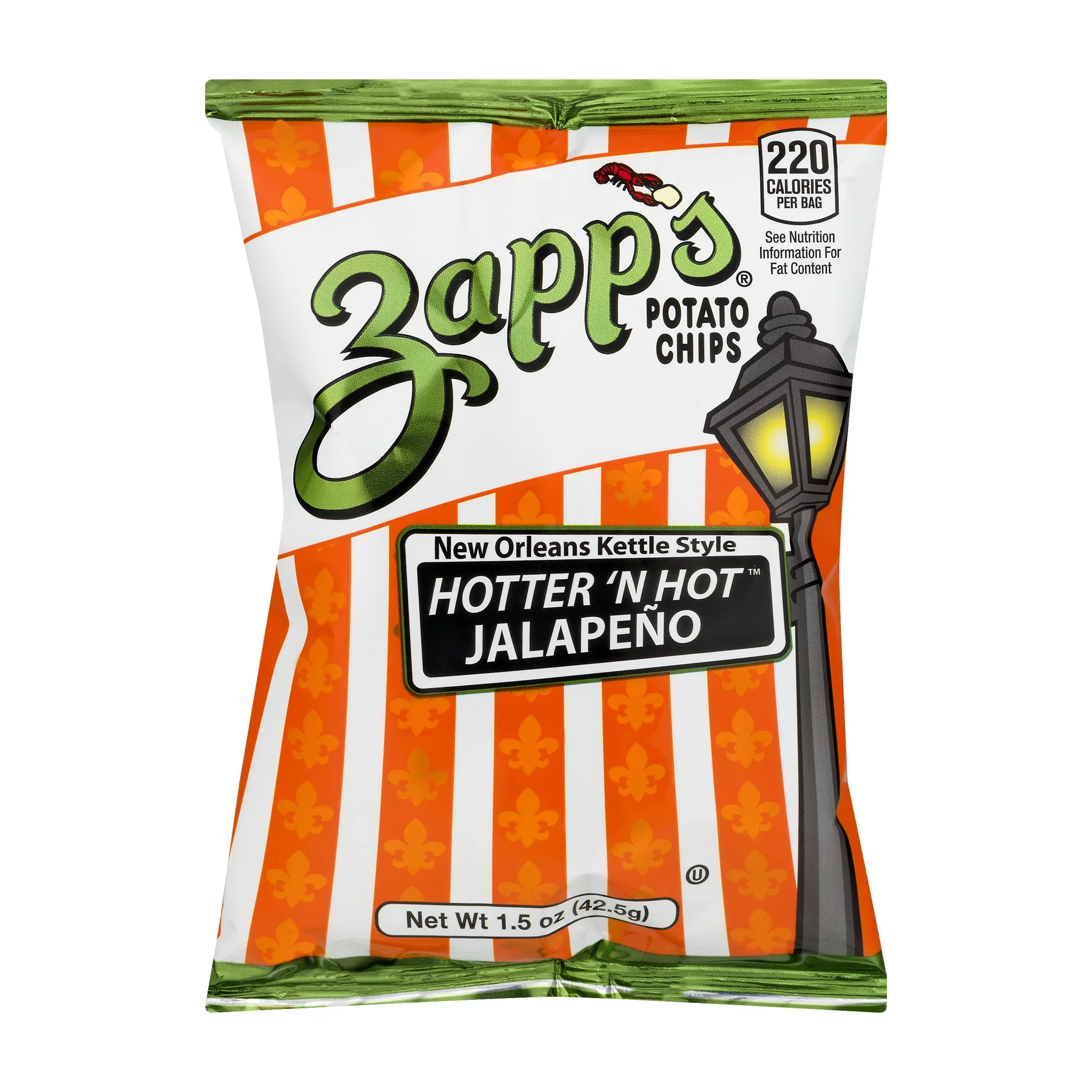 Zapp's New Orleans Kettle Style Potato Chips Hotter 'N Hot Jalapeno