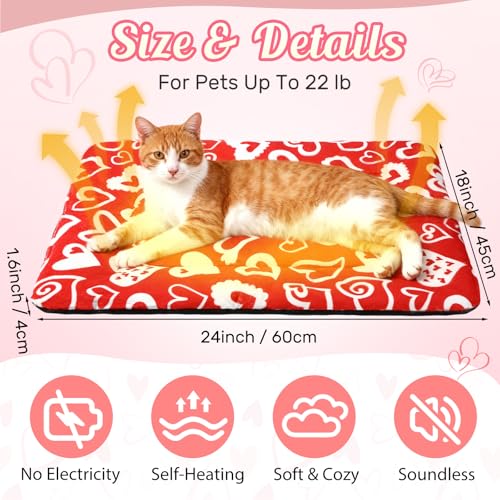 2 Pack Christmas Self Warming Cat Bed Green Xmas Tree Reflects Body Heat Self Heating Bed Machine Washable Thermal Pet Mat with Non Slip Bottom 18 x 24 Inch for Winter Indoor Kitten Dog Crate