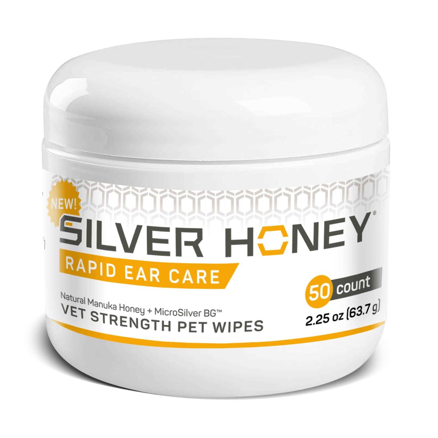 Silver Honey Rapid Ear Care Vet Strength Pet Wipes - Pet Supplies online store