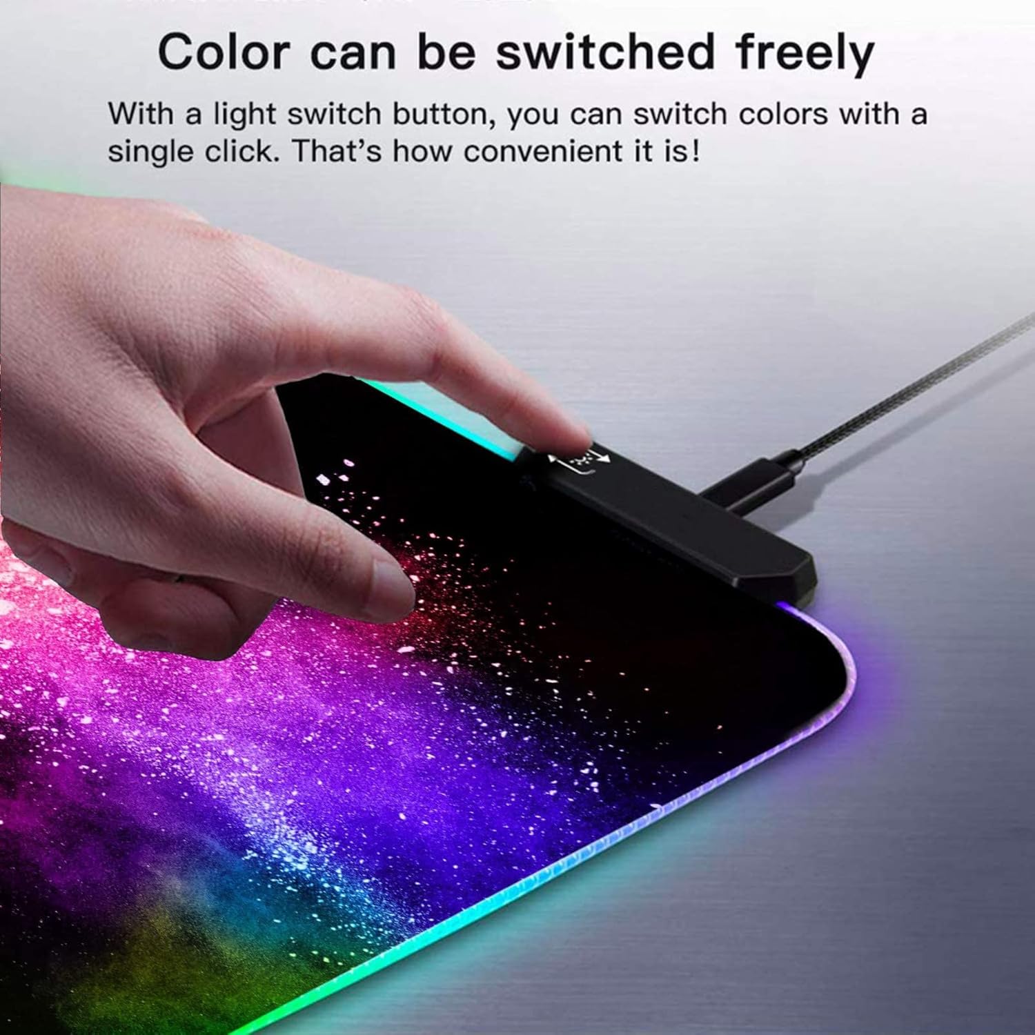 Gaming Mouse Pads Pink Mountain Forest Landscape Gaming RGB Mouse Pad Kawaii Large Computer LED Gamer Carpet Keyboard Desk Mat Pc with Backlight,500X1200MM