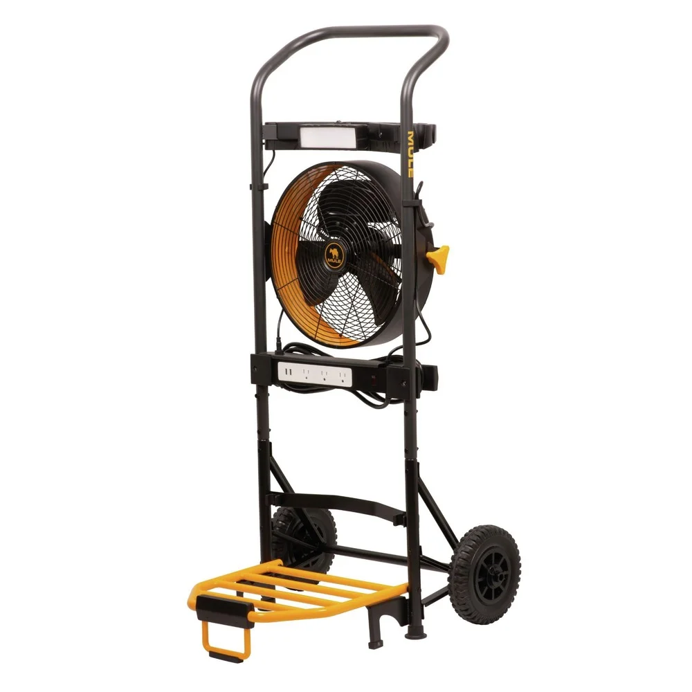 Mule 52000-45 200 lbs. Capacity Hand Truck 5-in-1 Mobile Workshop with Integrated 3-Speed Fan and LED Light
