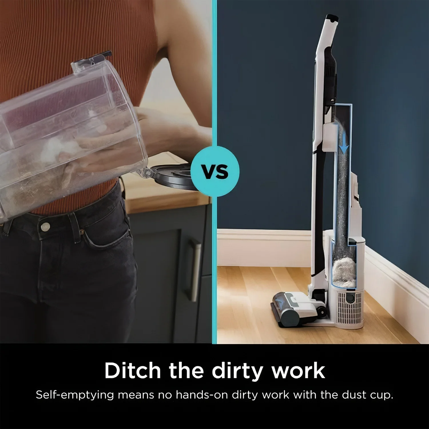 Pre-own Shark Wandvac Self-Empty System Cordless Stick Vacuum Cleaner with HEPA Self-Empty Base, WS640AE