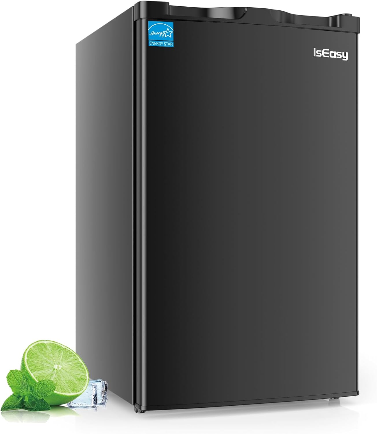 Mini Fridge with Freezer 4.4 Cu.Ft, Single Door Small Refrigerator 5 Settings Adjustable Thermostat, Energy-efficient,Single Door, Low Noise,Compact Refrigerator for Dorm, Office, Bedroom