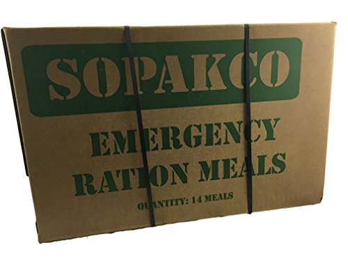 Case of 14 SOPAKCO Sure-Pak MRE Reduced Sodium Emergency Ration Meals - Ready to Eat Factory Sealed and Banded
