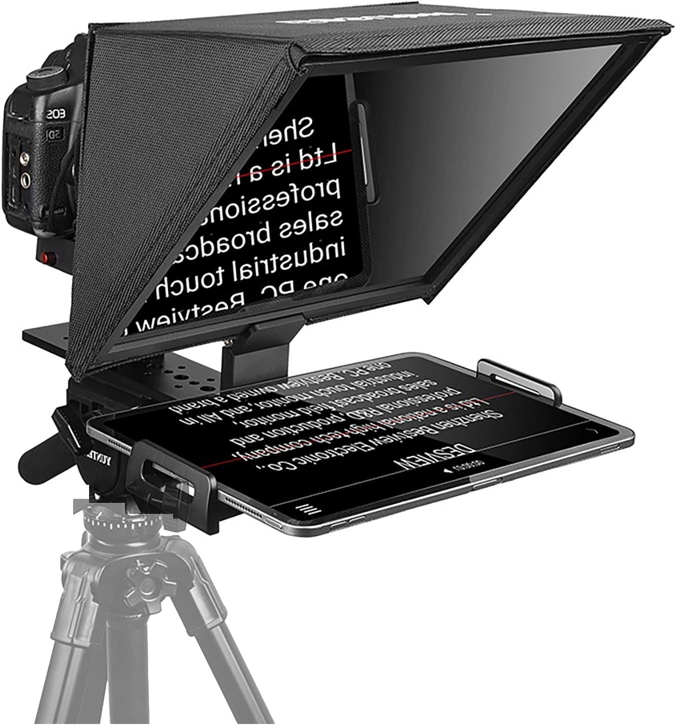 Liftable Metal Teleprompter Kit with Remote Control for 12