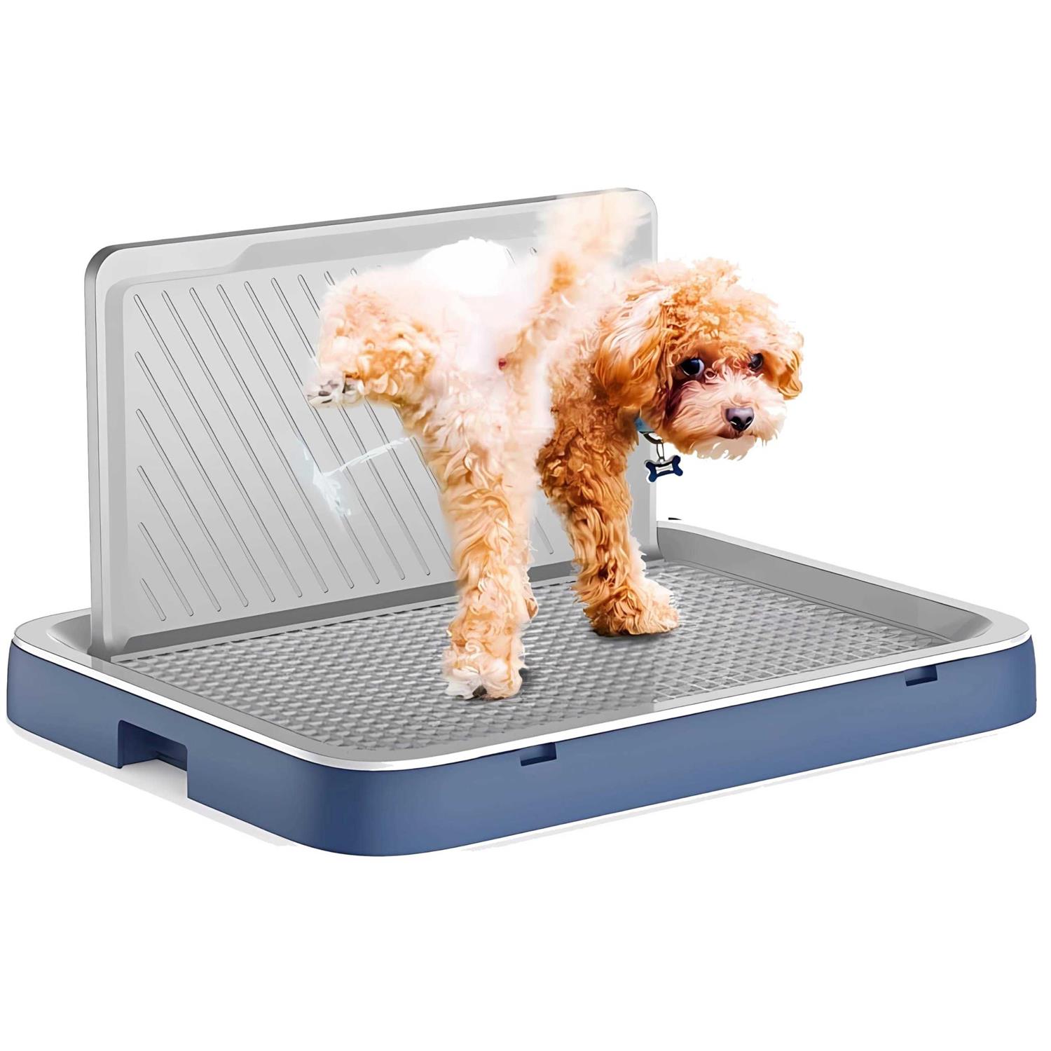 fshns pee pad tray for medium and small dogs little puppy indoor potty training pad holder with pee wall for male dogs - Pet Supplies online store