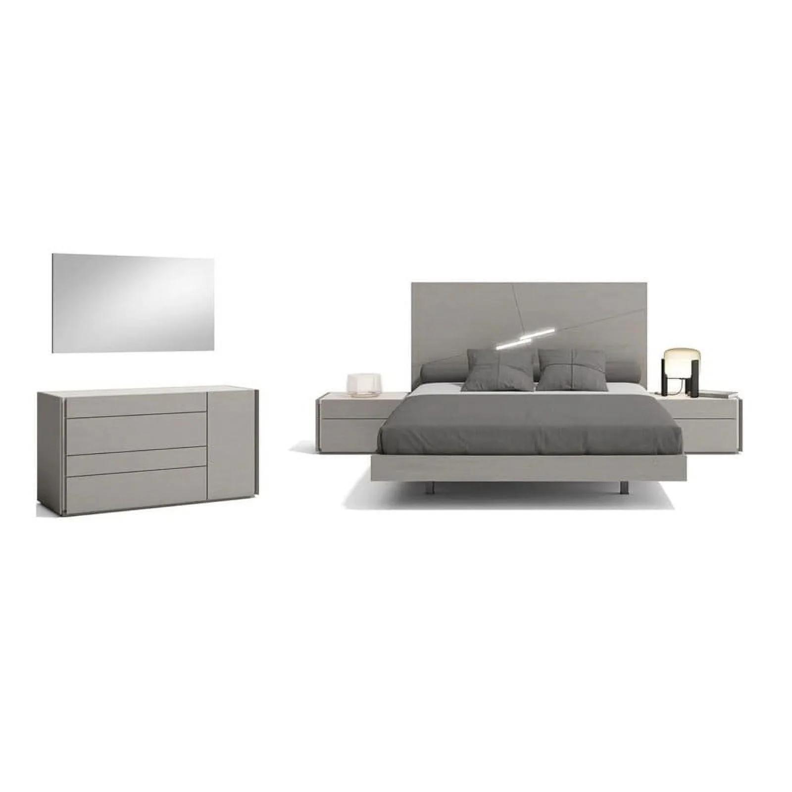 Faro Premium 3-Piece Bedroom Set, Gray, King