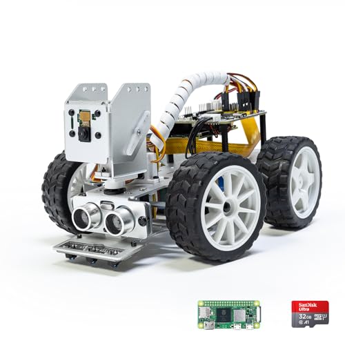 SunFounder PiCar-X AI Video Robot Car Kit for Raspberry Pi 5/4/3B+/3B, ChatGPT-4o Enabled with Video Recognition, Python, Scratch, Camera, Mic, Rechargeable Batterry (RPI NOT Included)