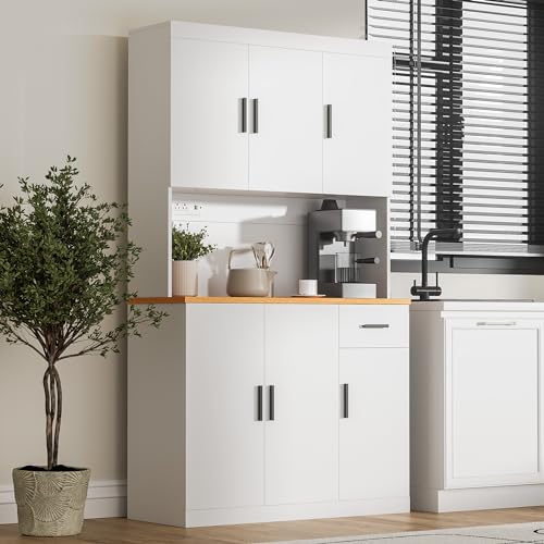 Black Kitchen Pantry Cabinet, 71