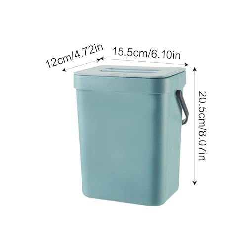 Folding Waste Bin,Sturdy Space-Saving with Lid & Handle Modern Under Sink Trash Bin,Wall Mounted Trash Can Kitchen Trash Can for Cupboard, Bathroom