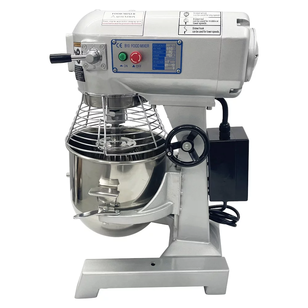 INTSUPERMAI Dough Kneading Machine Commercial Food Mixer 10L Gear Driven Bakery Blender