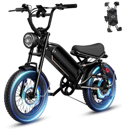 Electric Bike for Adults, 1500W 28MPH Max 55 Miles Electric Motorcycle with 48V Removable Battery, 16'' Fat Tire Full Suspension, All-Terrain for Mountains, Snow, Sand, Road