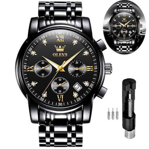 OLEVS Watches for Men,Quartz Luxury Watch Luminous Water Resistant Chronograph Watches for Men