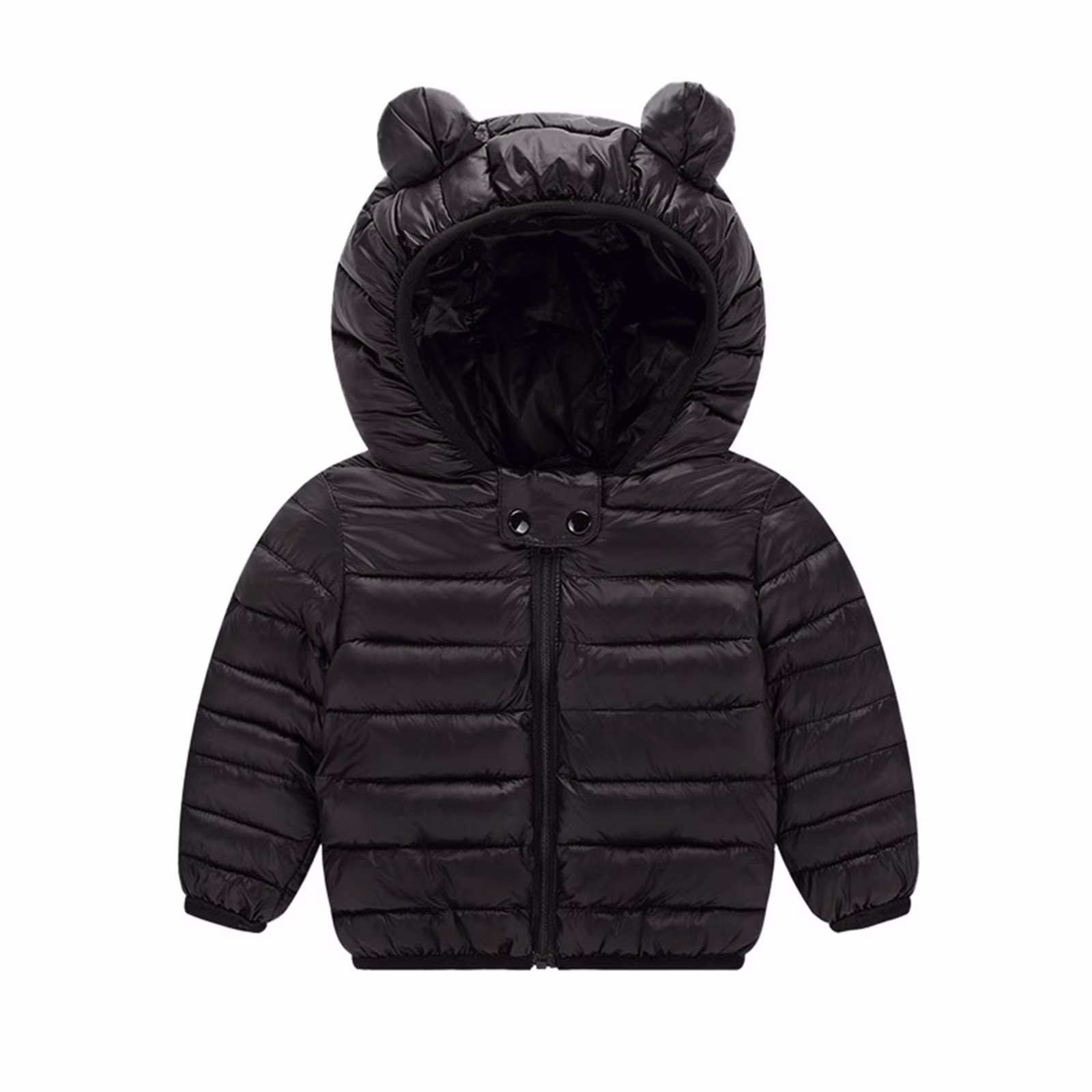 Boys Coats Toddler Kids Baby Hooded Outdoor Jacket Thick Warm Windproof Coat Girls Clothes (Black,110 2-3 Years)