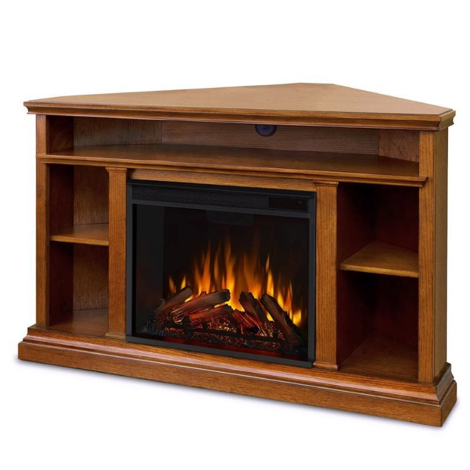 Bowery Hill Traditional Wood Electric Corner Fireplace for TVs up to 50